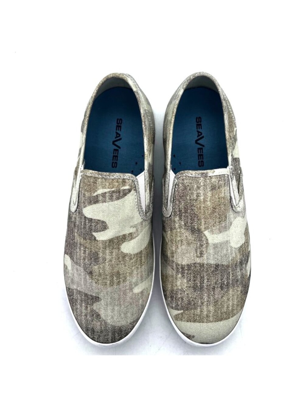 SeaVees Baja Slip-On Cream Camouflage Herringbone Twill Casual Womens Shoes US 8 - Picture 5 of 12